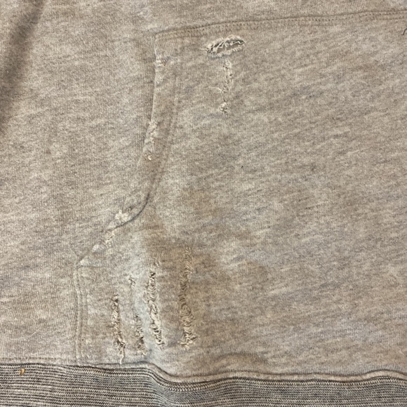 Sundry Women’s Gray Distressed Hoodie Size 3 - Picture 3 of 9
